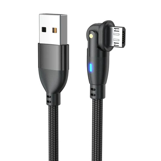 USB-A to Micro USB rotatable charging cable black