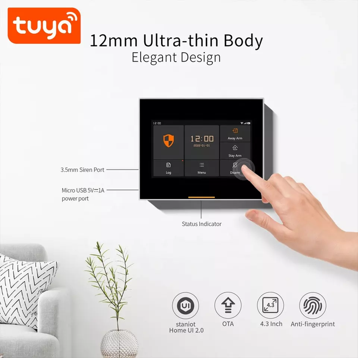 Smart Wi-Fi H5 4G SIM Card 5 inch Touch Screen Alarm System