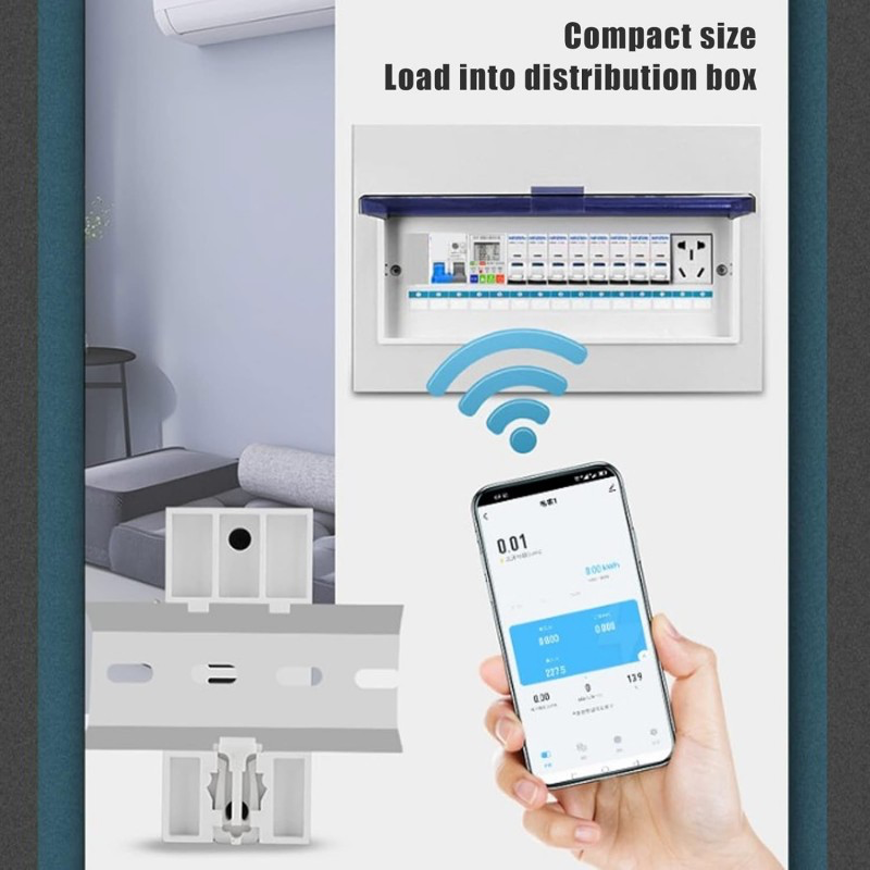 Smart Wi-Fi Circuit Breaker Type Timer - 63A with Power KWh Monitoring