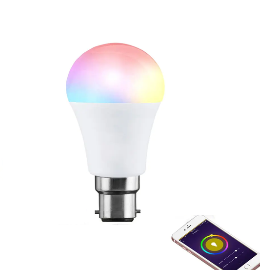 Smart WIFI 9W B22 RGB CCT LED Light Bulb | 3000K to 6000K | RGB