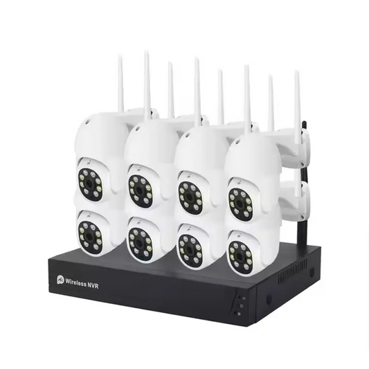 Smart Wi-Fi NVR CCTV Camera Kit + 8 Waterproof 3MP PTZ Cameras & 2-way Audio