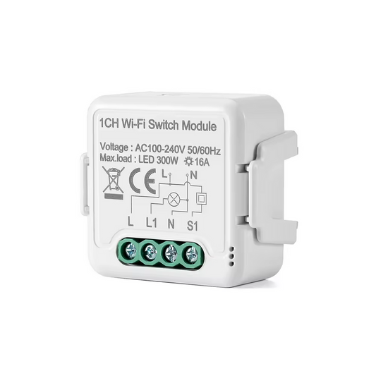 Smart Wi-Fi 1CH 300W LED Light / 16A 3500W Appliance Neutral Mini Switch
