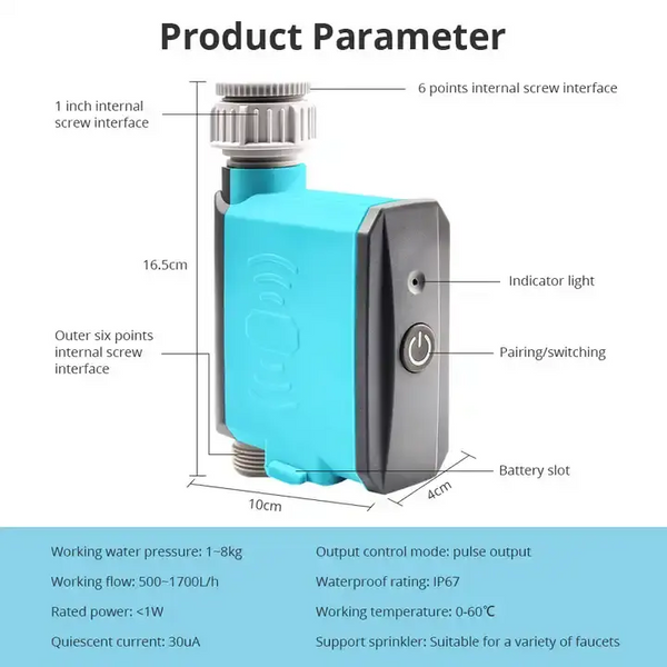 Smart Bluetooth Irrigation Valve Sprinkler Timer Controller Switch | Battery Operated