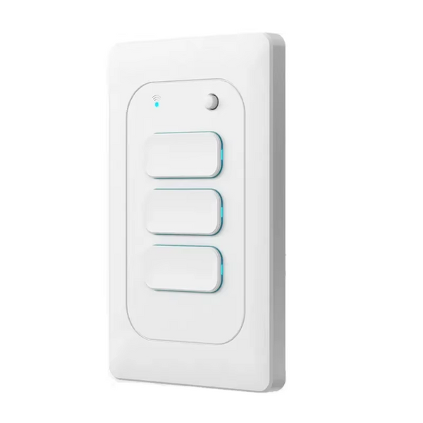 Smart WI-FI 3CH LED Light Button Switch | Live & Neutral / Live & No Neutral Wire | White