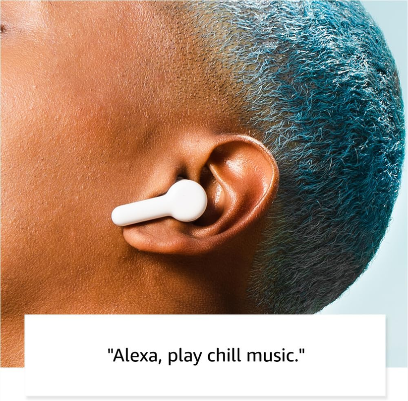 Echo Buds (2023 Release) True Wireless Bluetooth 5.2 Earbuds with Alexa, charging case White
