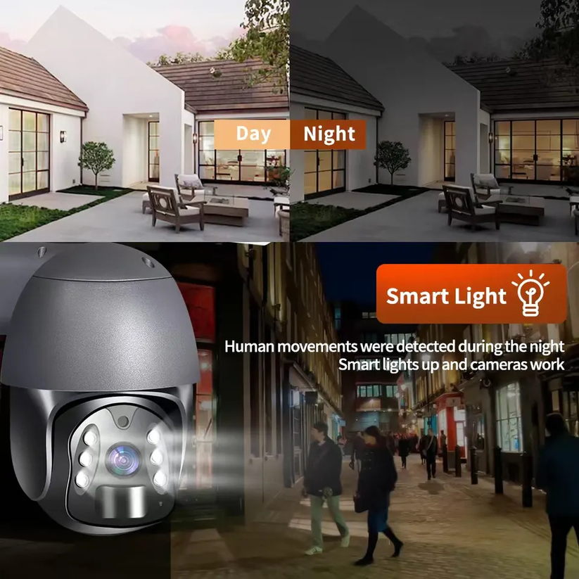Smart Waterproof Outdoor Solar 3MP 4G PTZ CCTV Camera