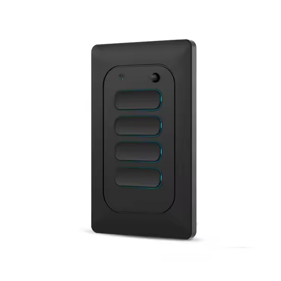 Smart WI-FI 4CH LED Light Button Switch | Live & Neutral / Live & No Neutral Wire | Black
