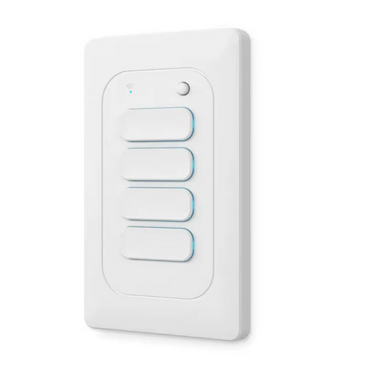 Smart WI-FI 4CH LED Light Button Switch | Live & Neutral / Live & No Neutral Wire | White