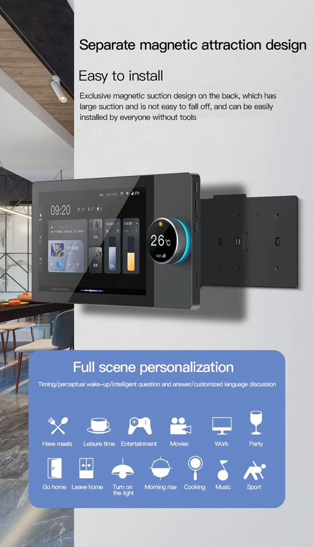 Smart 8 inch In-Wall Touch Screen Control Panel w/ Zigbee Gateway