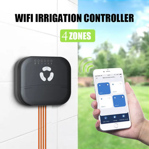 Smart WI-FI 4 Zone Irrigation Controller Switch w/ 24V Power Supply