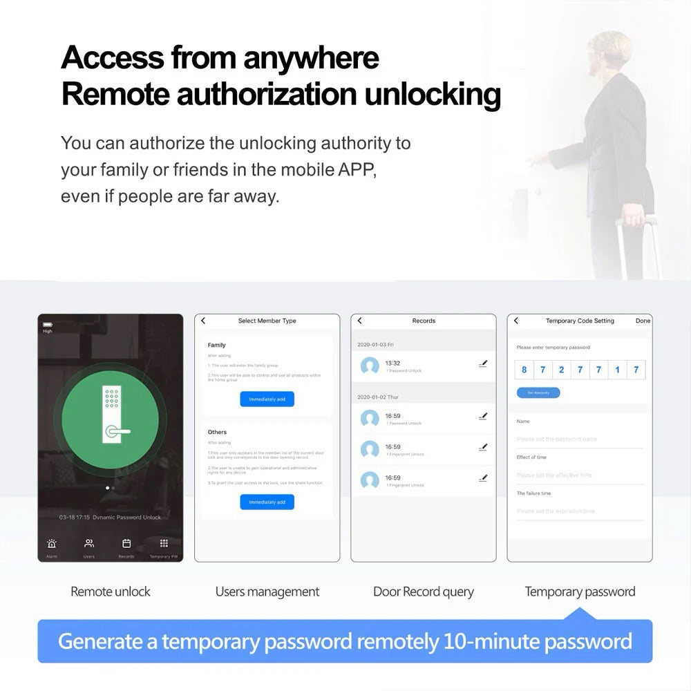 Smart Wi-Fi Door Lock - S28 Pro (Black)