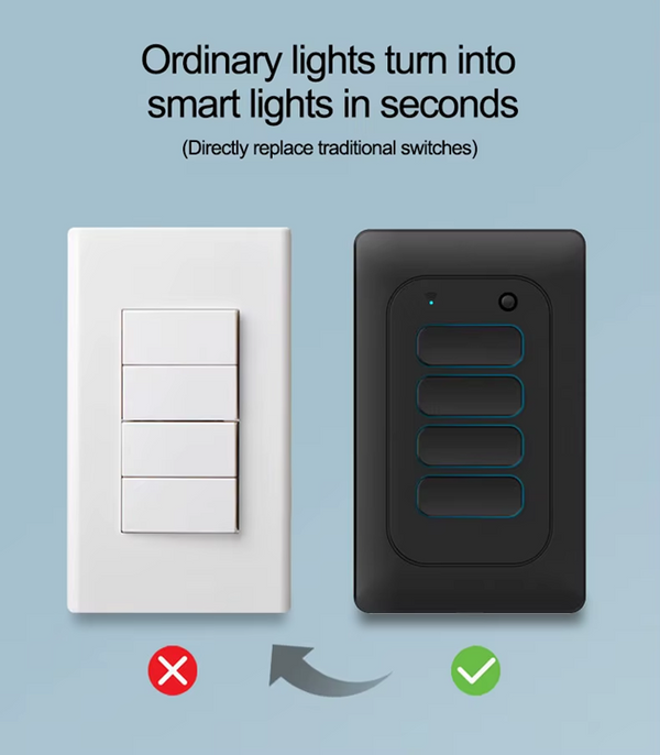 Smart  WI-FI 2CH LED Light Button Switch | Live & Neutral / Live & No Neutral Wire | White