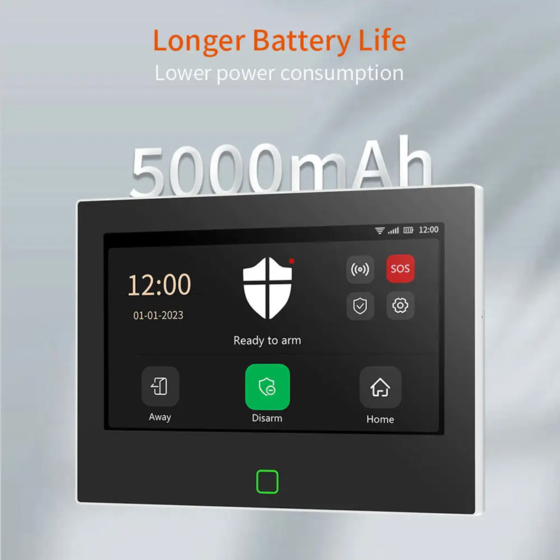 Smart WIFI 4G SIM Card 7 inch Touch Screen Alarm System | H700 | 5V/ 12V w/ Backup Battery