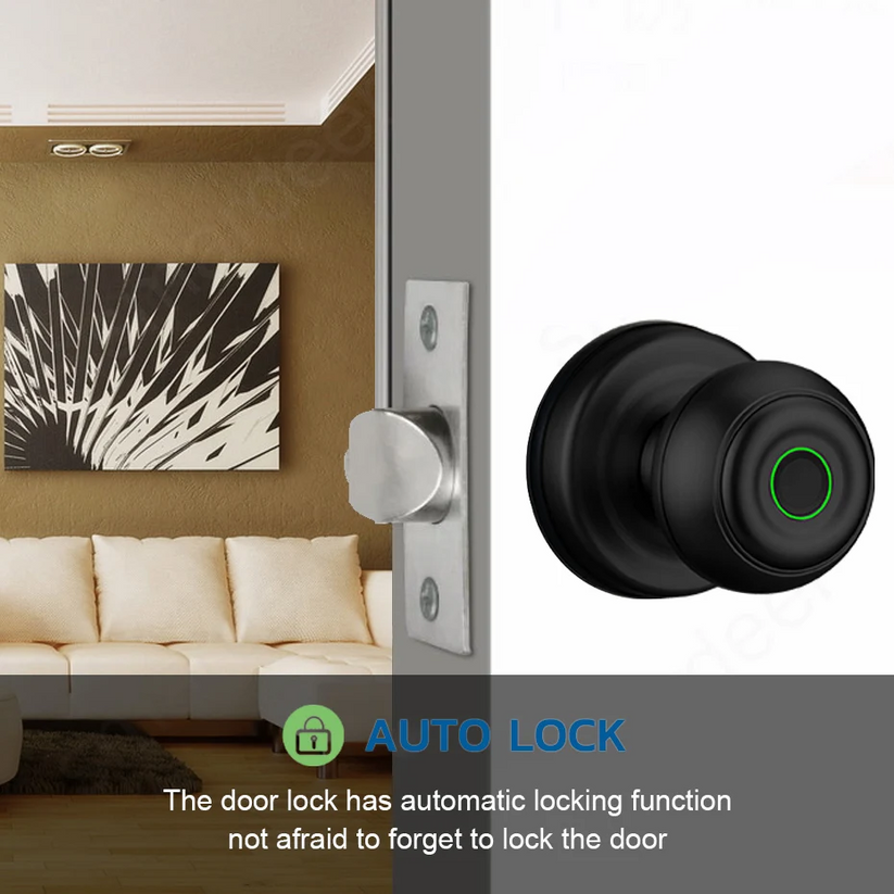 Smart Bluetooth Access Control Fingerprint Knob Door Handle Lock