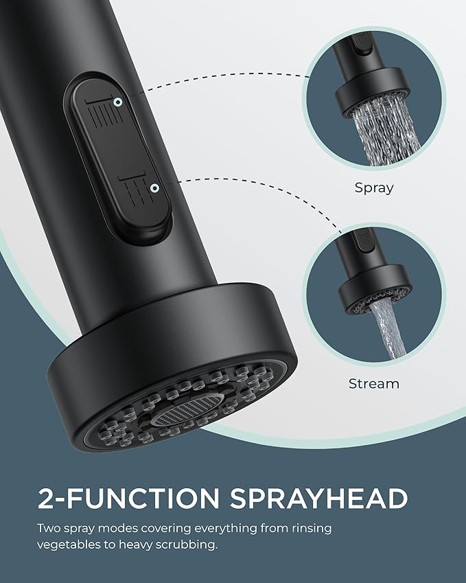 Contemporary Hands-Free Kitchen Faucet Black, Smart Motion Sensor