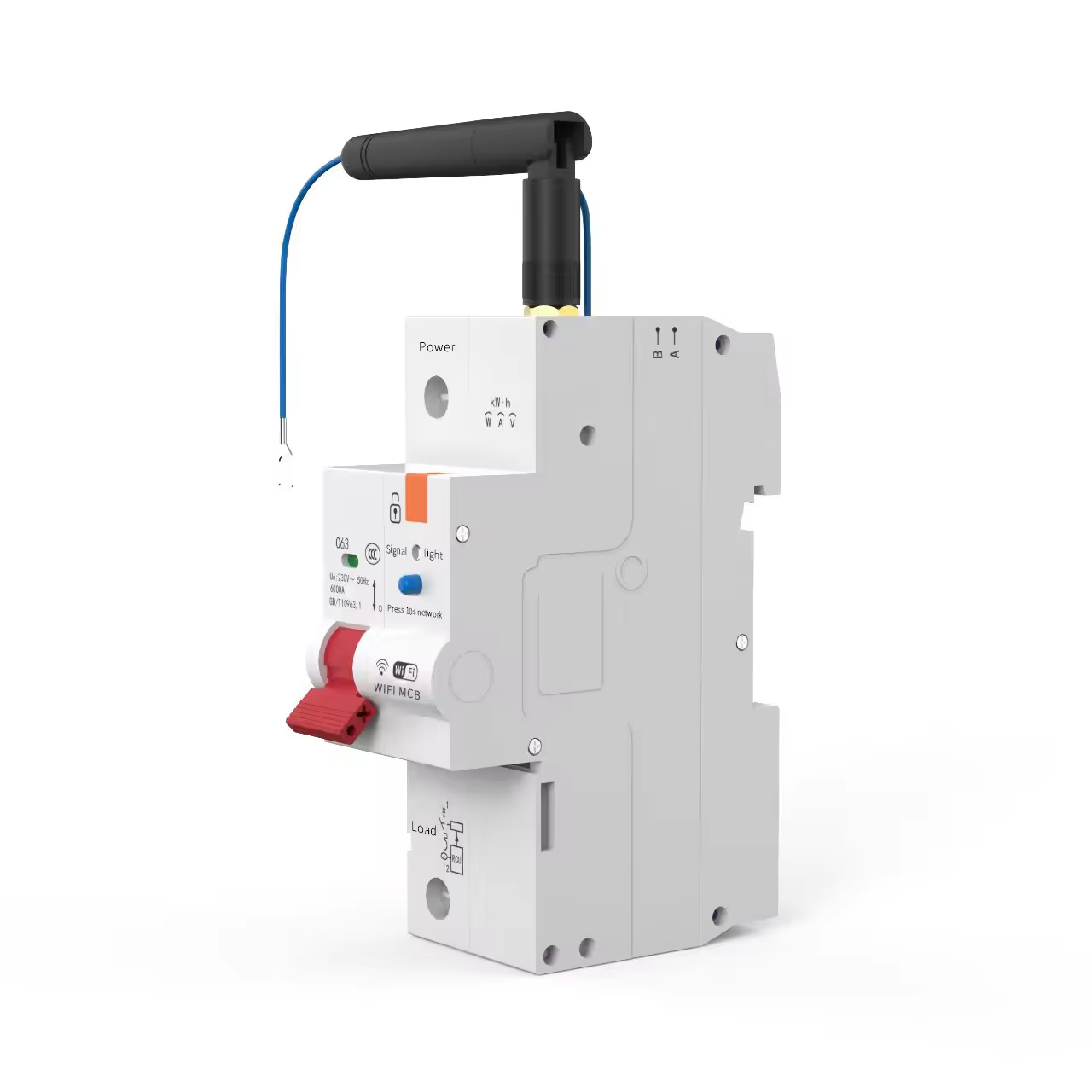 Smart Wi-Fi 1P 230V 63A 13800W 13.8KW MCB Switch Circuit Breaker w/ Power Monitor