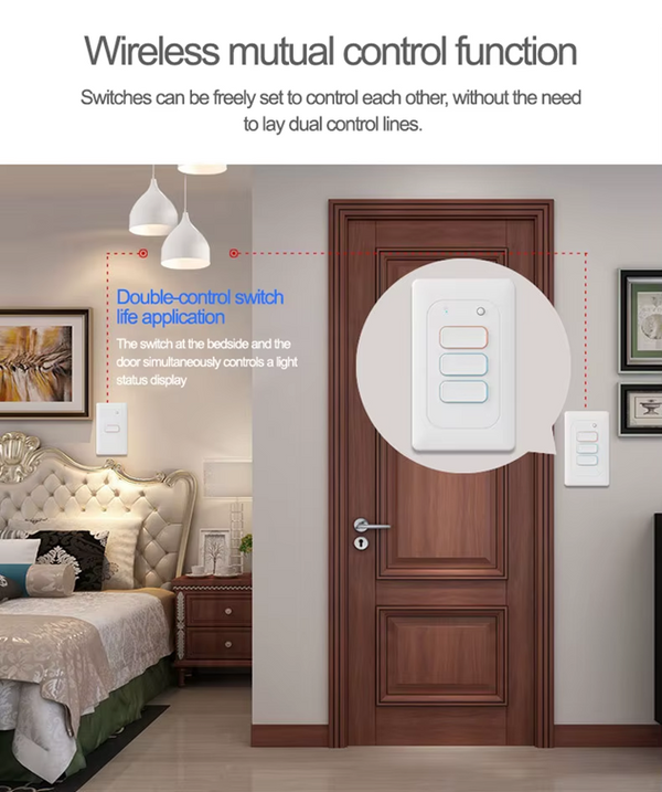 Smart  WI-FI 2CH LED Light Button Switch | Live & Neutral / Live & No Neutral Wire | White
