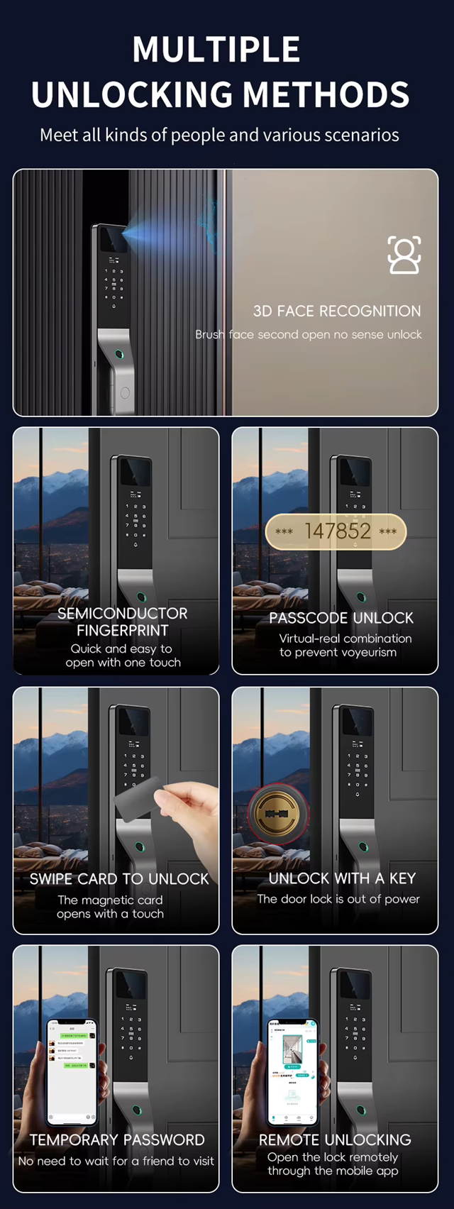 Smart Wi-Fi Door Handle (Face) Lock C5