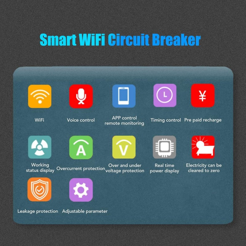 Smart Wi-Fi Circuit Breaker Type Timer - 63A with Power KWh Monitoring