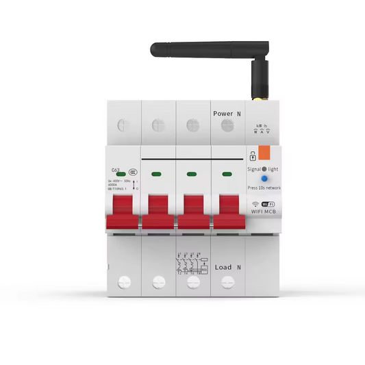 Smart Wi-Fi 4P 230V 63A 13800W 13.8KW MCB Switch Circuit Breaker w/ Power Monitor
