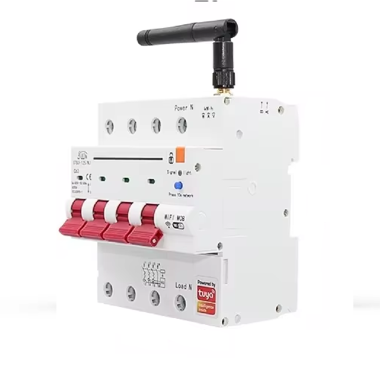 Smart Wi-Fi 4P 230V 63A 13800W 13.8KW MCB Switch Circuit Breaker w/ Power Monitor