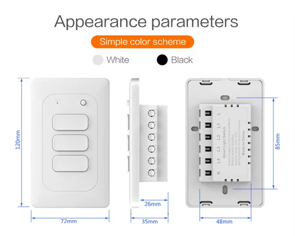 Smart  WI-FI 2CH LED Light Button Switch | Live & Neutral / Live & No Neutral Wire | White
