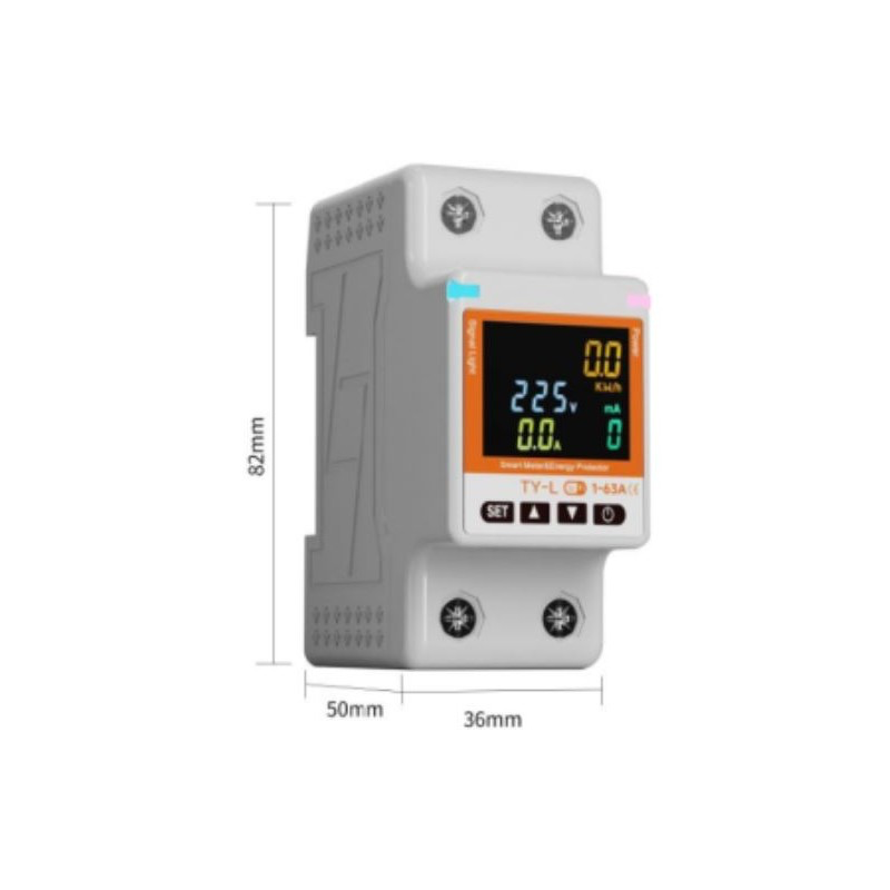 Smart Wi-Fi Circuit Breaker Timer - 63A with Power KWh Monitoring - WITH EARTH LEAKAGE VALUE