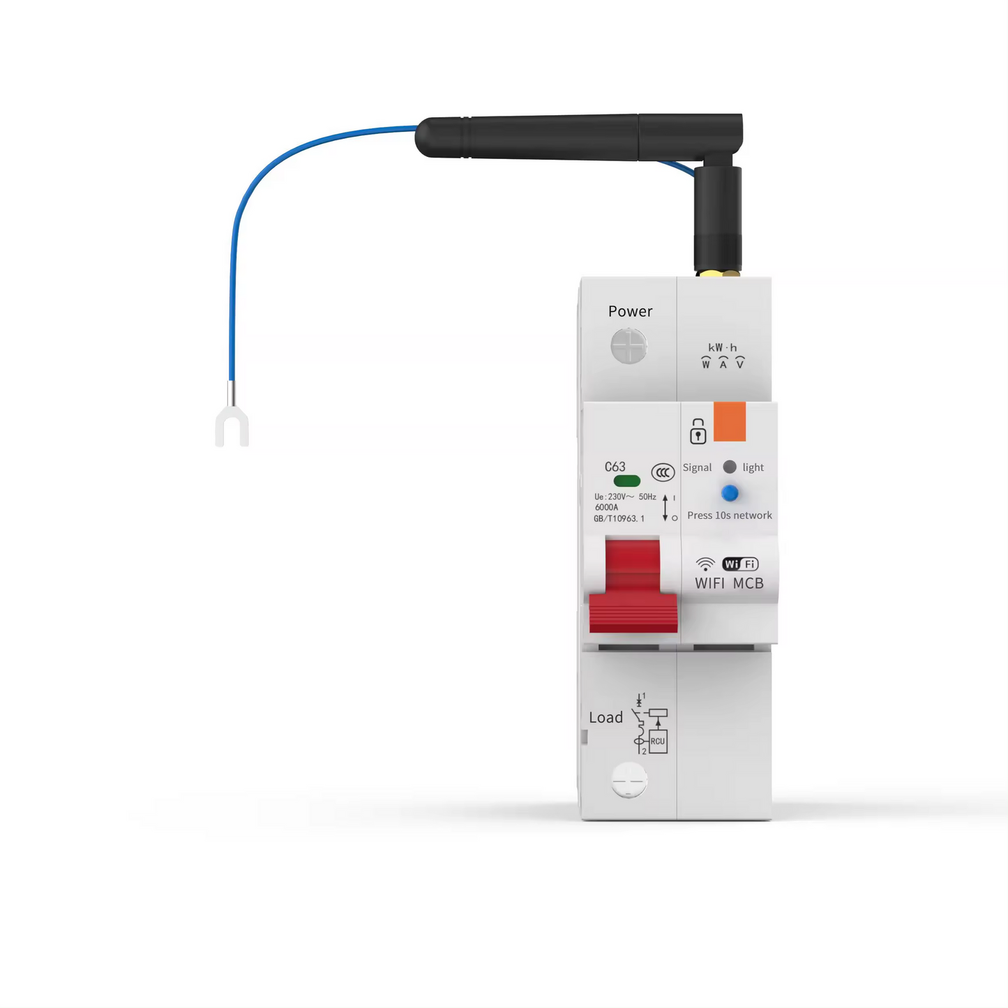 Smart Wi-Fi 1P 230V 63A 13800W 13.8KW MCB Switch Circuit Breaker w/ Power Monitor