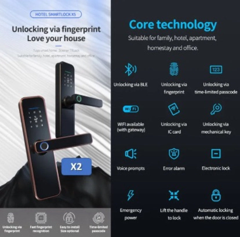 Smart Wi-Fi Door Lock - P8 (Silver)