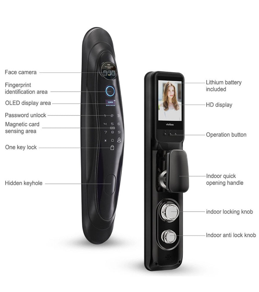 Smart MP Wi-Fi Door lock, with Front Camera
