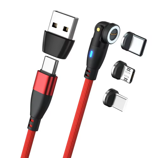 6-in-1 magnetic rotatable PD100W charging cable