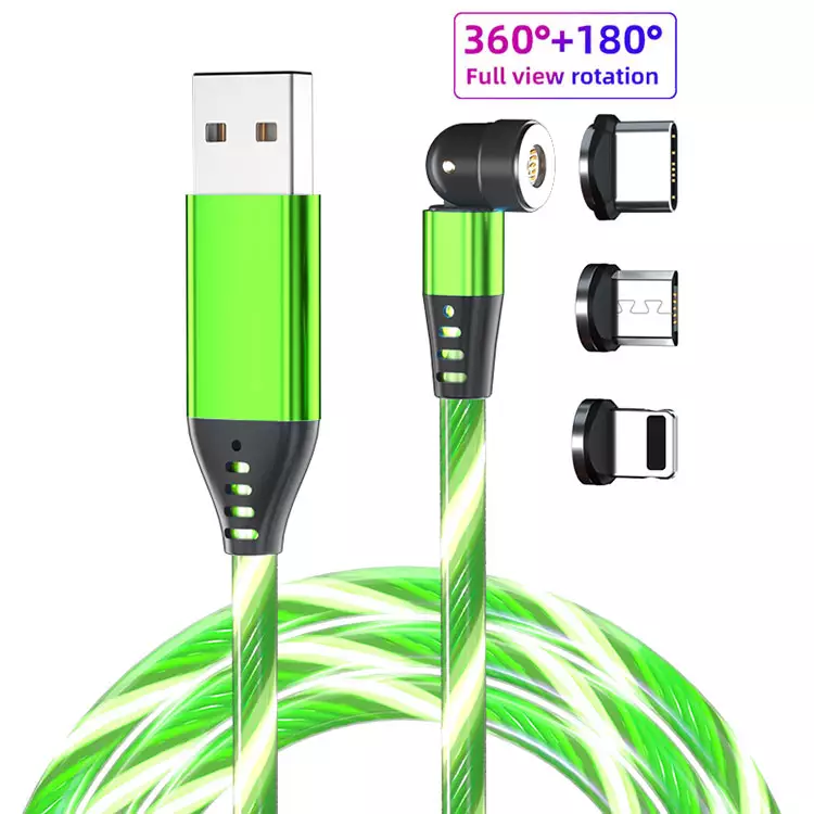 Green luminous LED magnetic charging cable