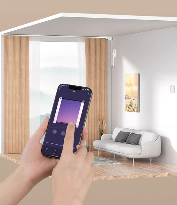 Smart curtain track app and remote control system