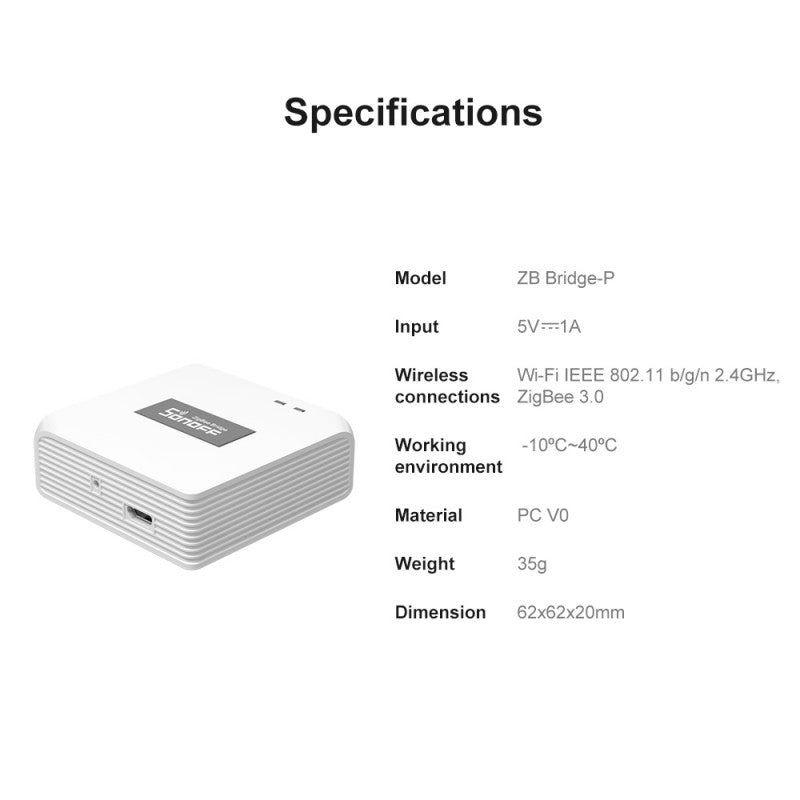 Sonoff Zigbee Bridge Pro Smart Hub (Connect up to 128 Devices)