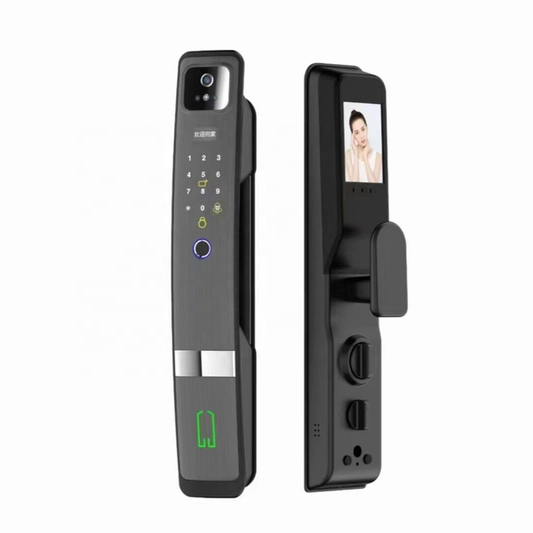 Digital 3D Face Recognition Access Door Lock with Cats Eye Camera