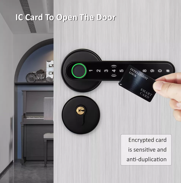 Bluetooth Digital Fingerprint IC Card Smart Door Handle Lock