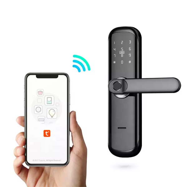 Digital Fingerprint Door Handle Lock (Black