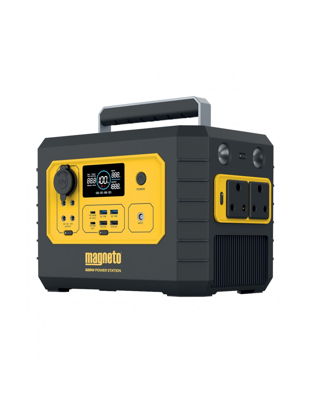 Magneto DBK506 Portable Power Station - Yellow/Black (600W)