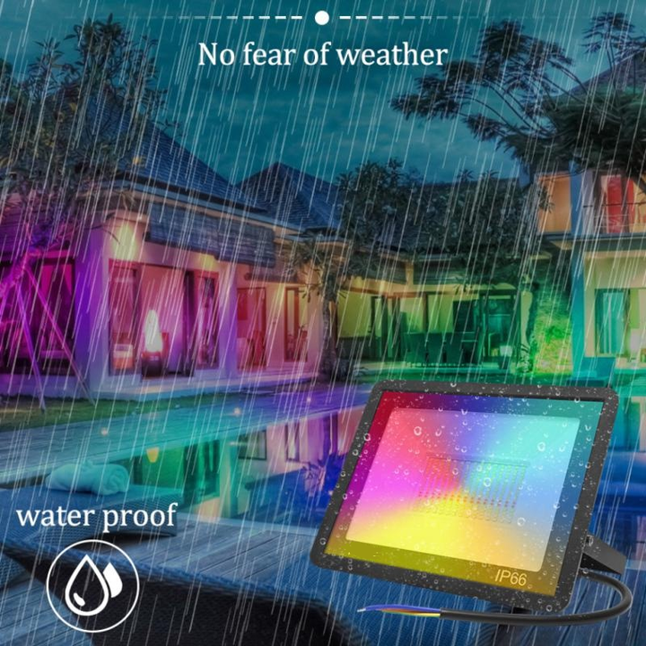 Smart Wi-Fi  IP66 Outdoor 50W RGBCW LED Floodlight