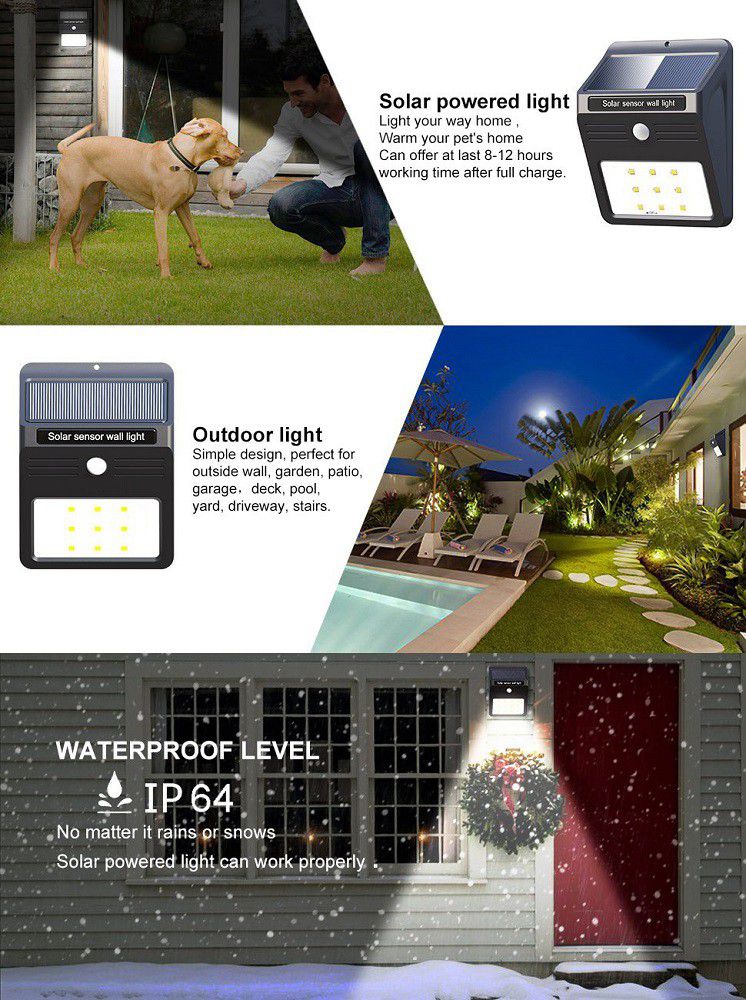 Solar Sensor Wall Light Set of 2