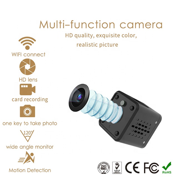 WIFI Control Mini 1080P 2.0MP Camera with Built-in backup battery