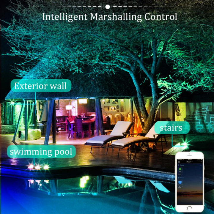 Smart Wi-Fi IP66 Outdoor 30W RGBCW LED Floodlight