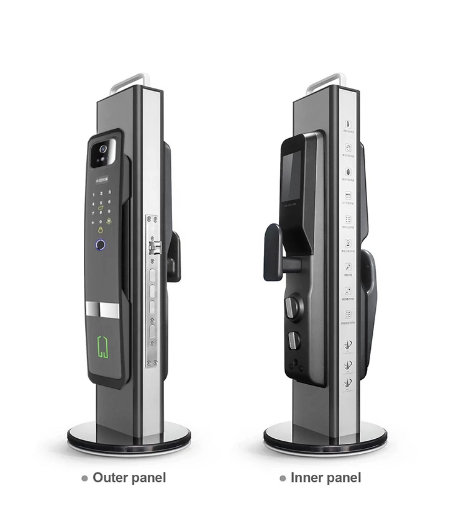 Digital 3D Face Recognition Access Door Lock with Cats Eye Camera