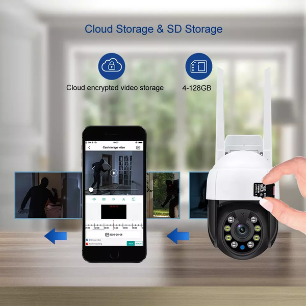 WIFI Control Waterproof Outdoor 3MP HD PTZ CCTV Camera