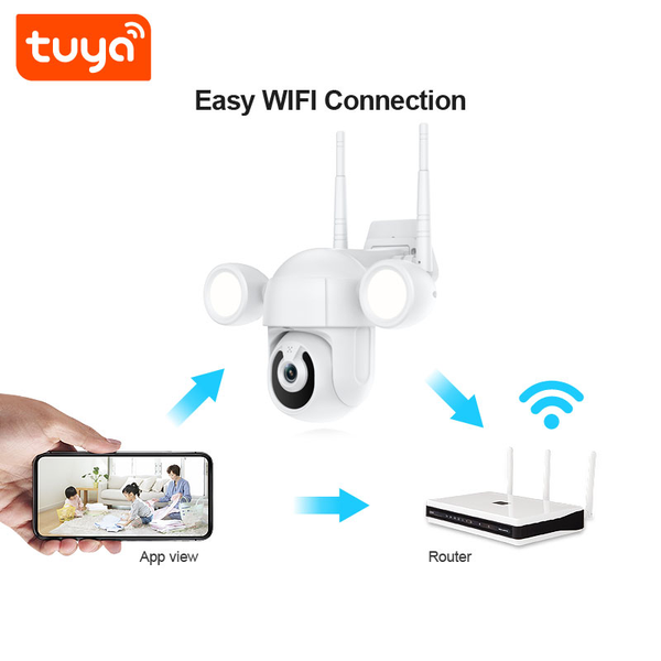 WIFI Control Waterproof Outdoor 5MP HD PTZ Floodlight CCTV Camera