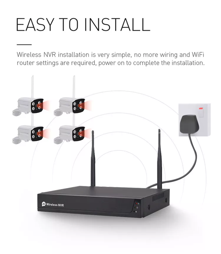 Smart Wi-Fi NVR CCTV Camera Kit With 8 Outdoor Waterproof 3MP Cameras and Audio