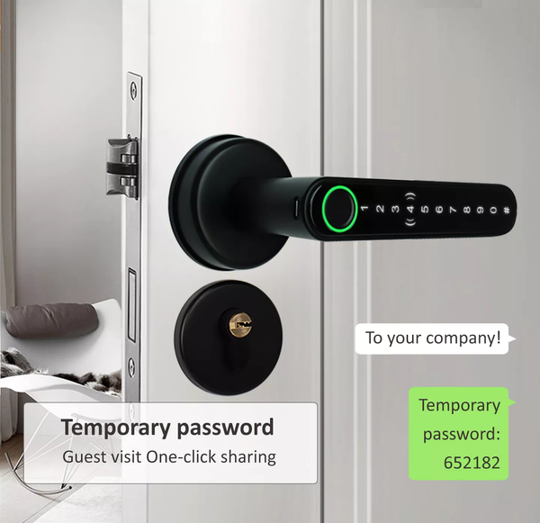 Bluetooth Digital Fingerprint IC Card Smart Door Handle Lock