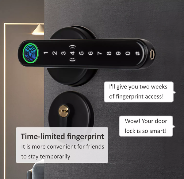 Bluetooth Digital Fingerprint IC Card Smart Door Handle Lock