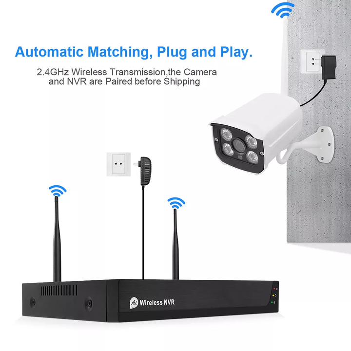 Smart Wi-Fi NVR CCTV Camera Kit + 8 Waterproof 3MP PTZ Cameras & 2-way Audio