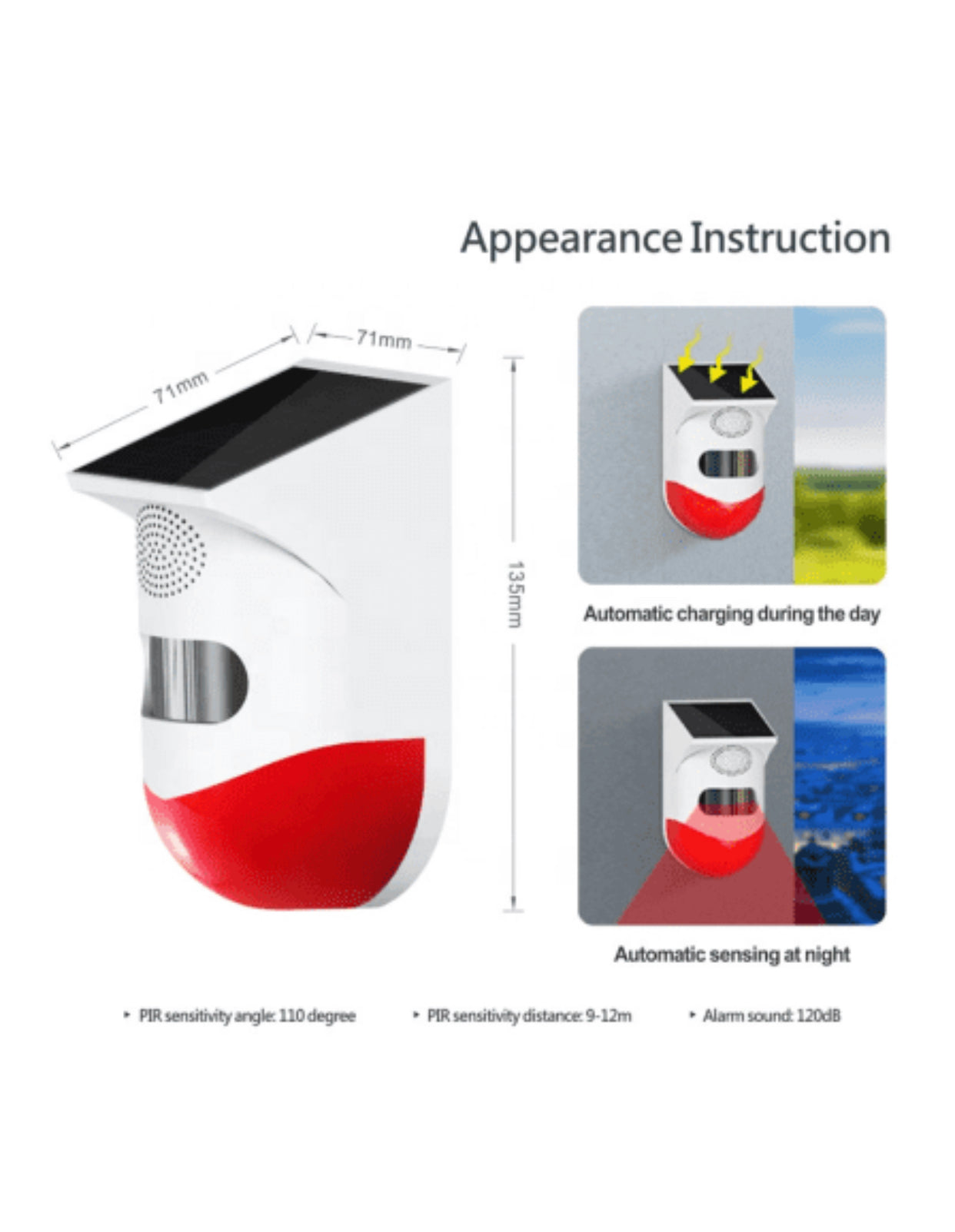 Smart Wireless Outdoor PIR Motion Sensor Alarm